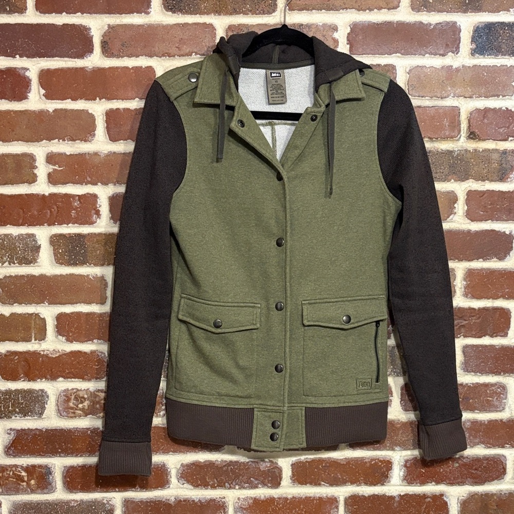 REI Olive and Brown Jacket size xs